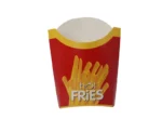 "Eye-catching red and yellow french fries packaging with 'hot fries' text, exemplifying quality packaging from www.jcpackagingdubai.com"