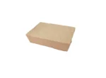 "Stack of eco-friendly kraft lunch boxes for sustainable meal packaging from www.jcpackagingdubai.com."