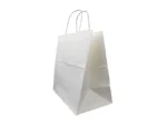 "White paper shopping bag with twine handles, offering a blend of simplicity and sophistication from www.jcpackagingdubai.com."