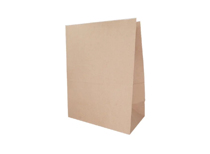 "Stylish brown square bottom paper bag with 'I am eco' branding, ideal for eco-friendly retail packaging. Discover more at www.jcpackagingdubai.com."