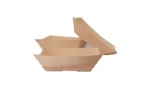 "Open kraft paper boat tray, ideal for casual dining and street food, from www.jcpackagingdubai.com."