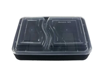 "2-section microwave-safe container with lid from JC Packaging Dubai"