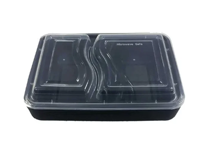 "2-section microwave-safe container with lid from JC Packaging Dubai"