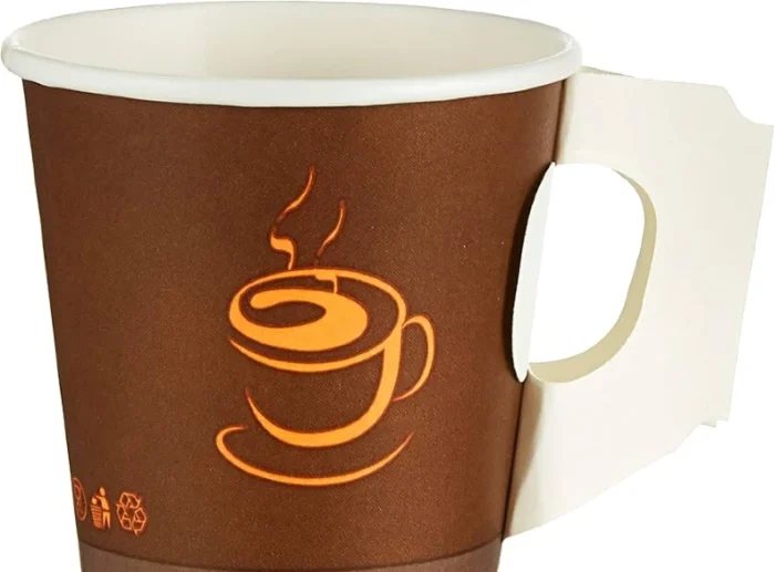 "Falcon paper cup with handle for hot beverages from JC Packaging Dubai"